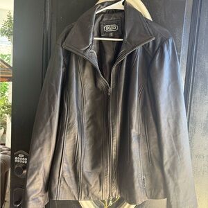 BGSD Black Leather Zip-Front Jacket NWOT